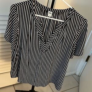 Old Navy Black and White Striped Blouse